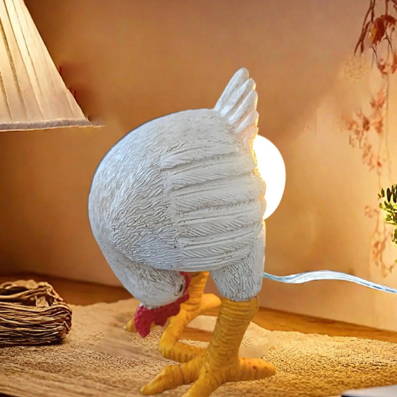 Rooster Lamp Egg Chicken Pooping Egg Lamp Dimmable Nightlight Home Decoration for Bedroom Kitchen Bedside Table Desk Shelf Zpaxo