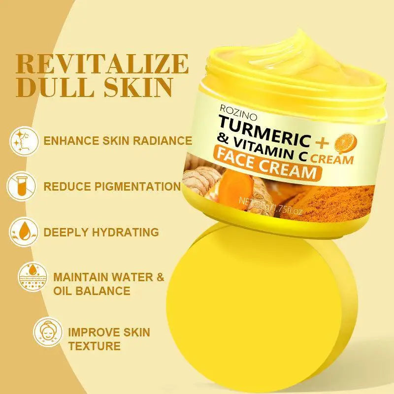 Turmeric VC Face Cream Firming Moisturizes Skin Leaving Skin Fresh Non Greasy Smooth Firm Soft Elastic Energetic Zpaxo