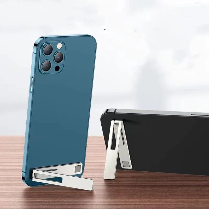 Ultra Thin Mini Phone Kickstand Stand Metal Foldable Universal Zpaxo Silvery