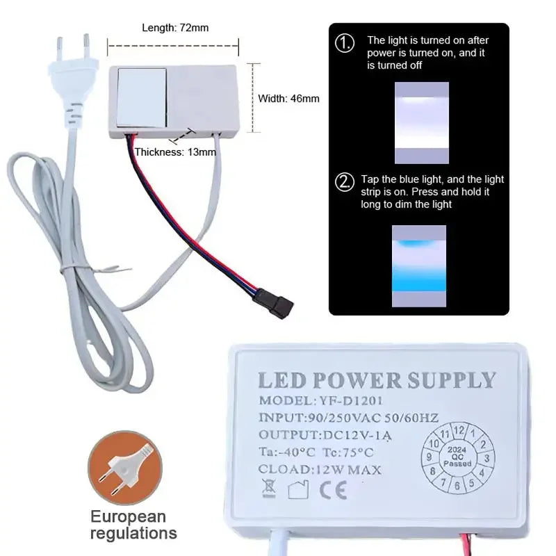 12V 1A Led Light Mirror Headlight Bathroom Capacitance Sensor Module Zpaxo