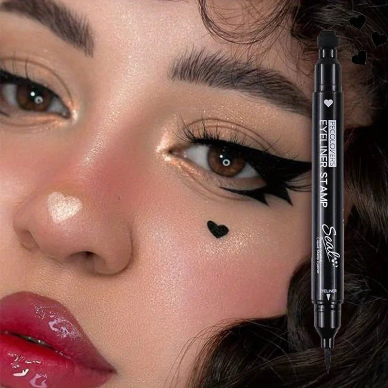 Star Liquid Eyeliner Black Moon Stamp Eye Liner Pencil 2 in 1 Waterproof Long-lasting Easy Applying Eye Eyeliner Pen Makeup Zpaxo