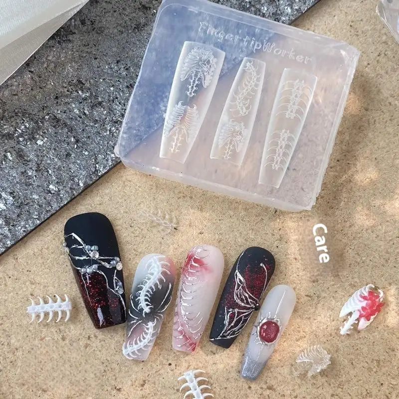1 3D Manicure Silicone Template Bone Structure Design Doll Crafting Zpaxo