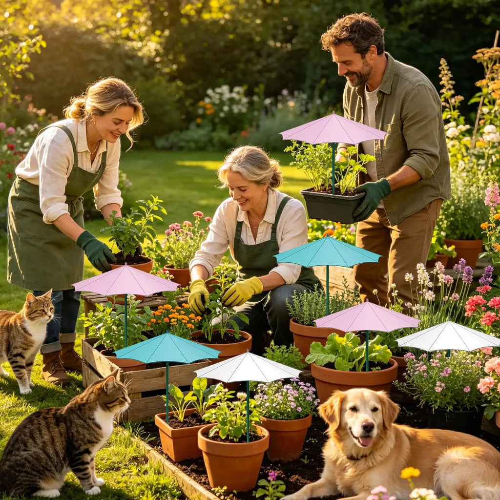Mini Plant Umbrella Outdoor Plants Sun Shade UV Protection Garden