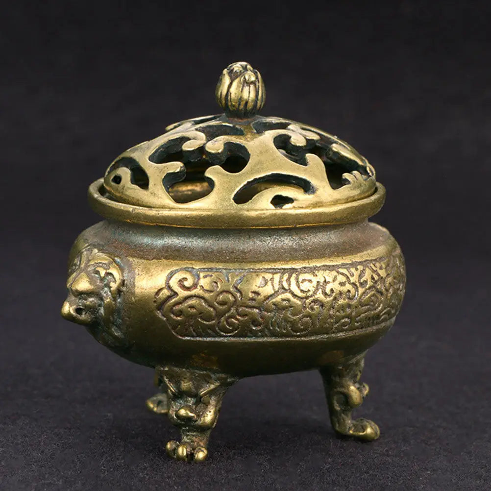Vintage Brass Incense Holder Sturdy Mini Censer Fine Craftsmanship