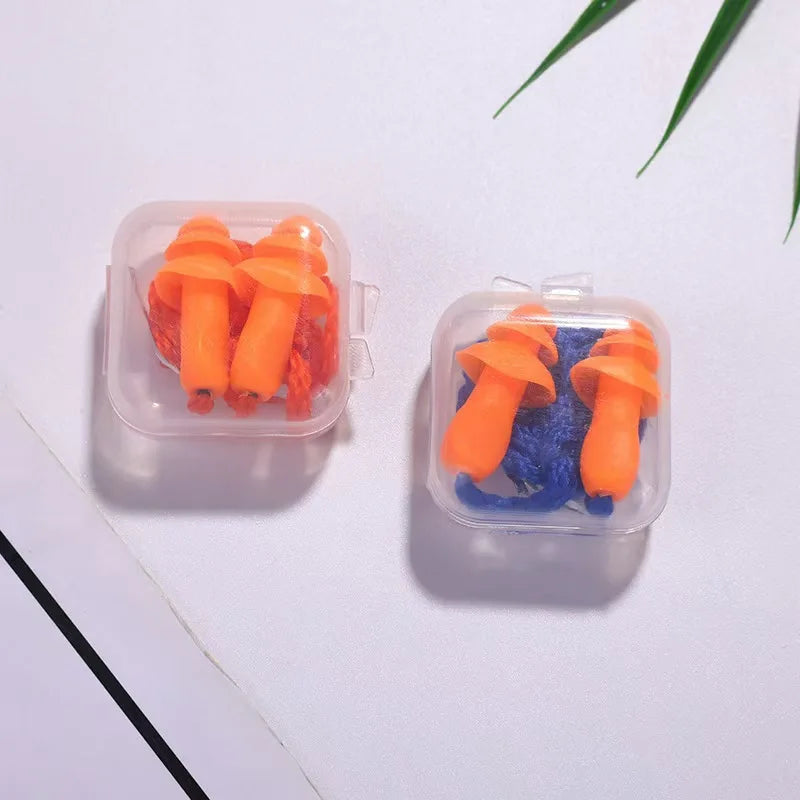 Noise Cancelling Ear Plugs Silicone Corded Ear Plugs Ears Protector Reusable Anti-Noise Earplugs Headwear Earmuff Zpaxo