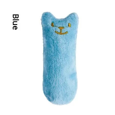 Teeth Grinding Catnip Toys Funny Interactive Plush Cat Toy Pet Kitten Zpaxo Blue