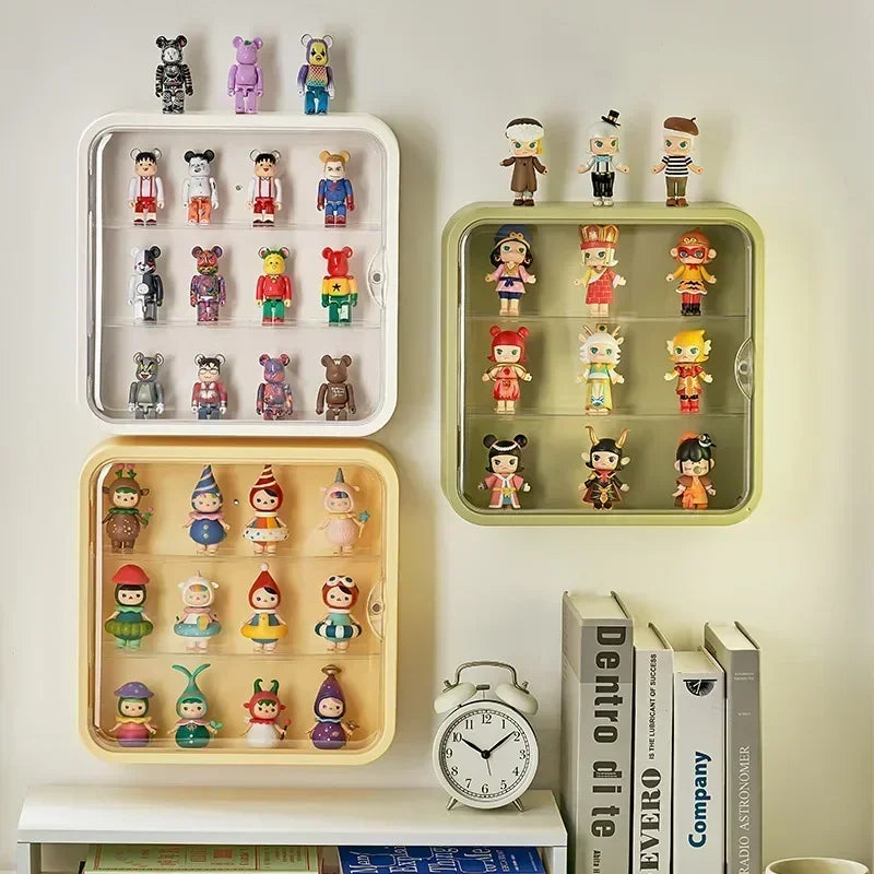 Dust Display Proof Doll Toy Storage Box Wall Mounted Showcase Clear