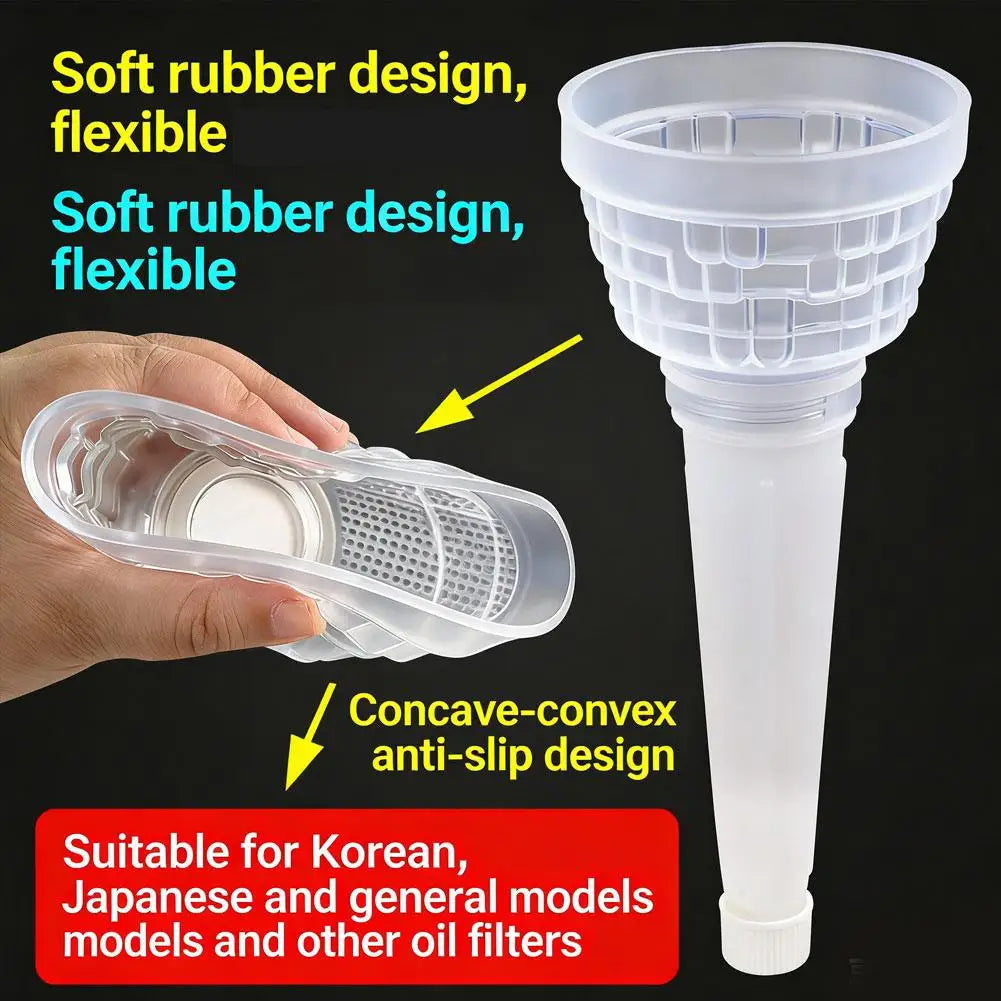Universal Car Oil Funnel Filter Tool – No-Spill Refueling Auto Oil Funnel Tool Zpaxo