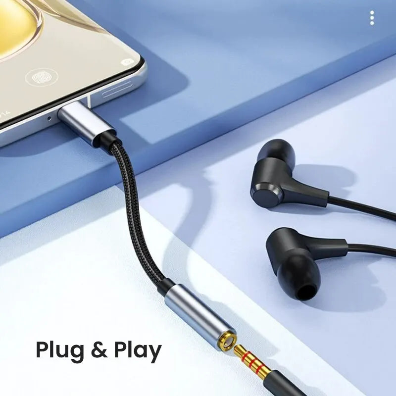 Universal Type-c Converter AUX Audio Cable USB C Jack Cord Car Zpaxo