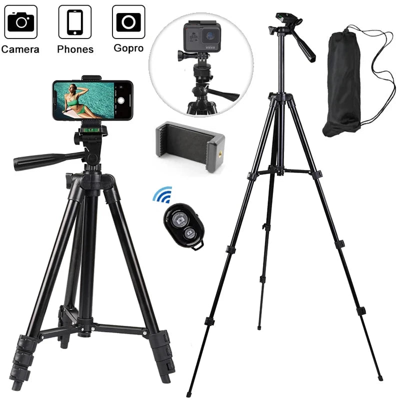 Tripod Phone Lightweight Camera Stand Bluetooth Selfie Remote Holder