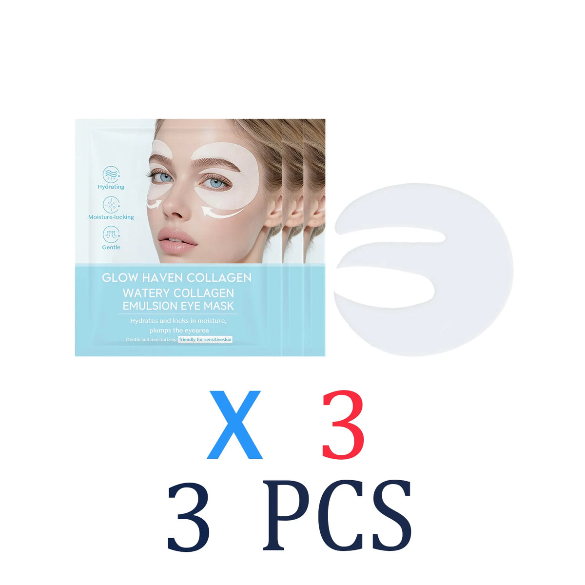 Vitamin C Collagen Under Eye Patches Hydrating Eye Mask for Puffiness Overnight Recovery Anti-Aging Eye Care Deep Moisturizing Zpaxo 3 Pcs