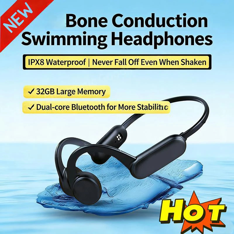 Wireless Bone Conduction Headphones Bluetooth Earphone Sport Swimming