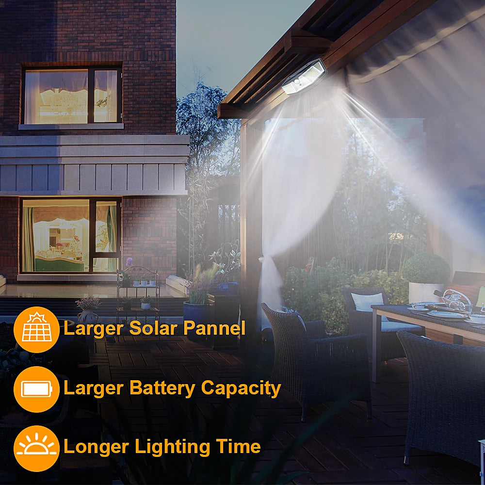 308 LED Solar Porch Light Waterproof Outdoor Motion Sensor Sunlight 3 Zpaxo
