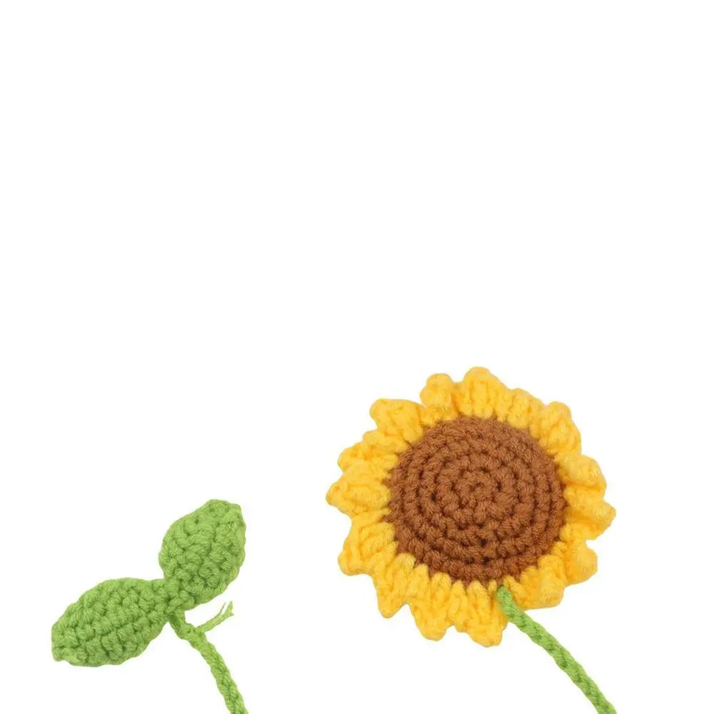 Multipurpose Car Handmade Crochet Sunflower Accessories Toy Brown Zpaxo