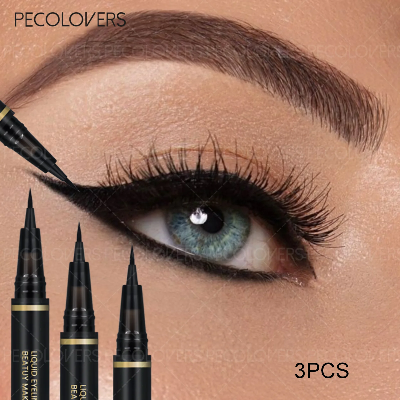 3pcs Long Lasting Waterproof Black Liquid Eyeliner Pen Quick-dry Smooth Eye Liner Anti Smudge Liquid Eyeliner Pen Zpaxo
