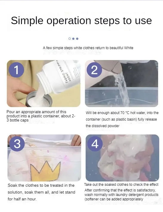 110-250g White Clothes Laundry Oxygen Bleach Laundry Stain Removal Detergent Clothing Oil Stain Remover White Reducing Agent Zpaxo