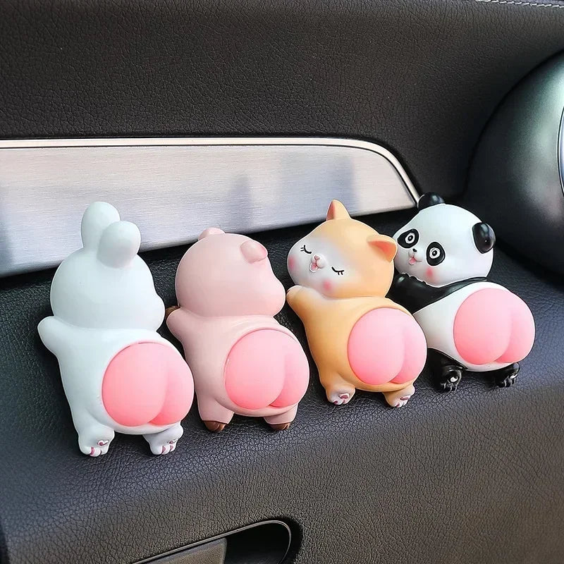 Cartoon Panda & Pig Silicone Car Dashboard Ornament Decor