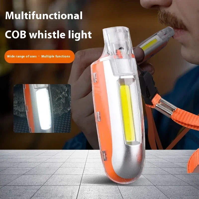 COB LED Whistle Keychain Flashlight – 300 Lumen Portable Light