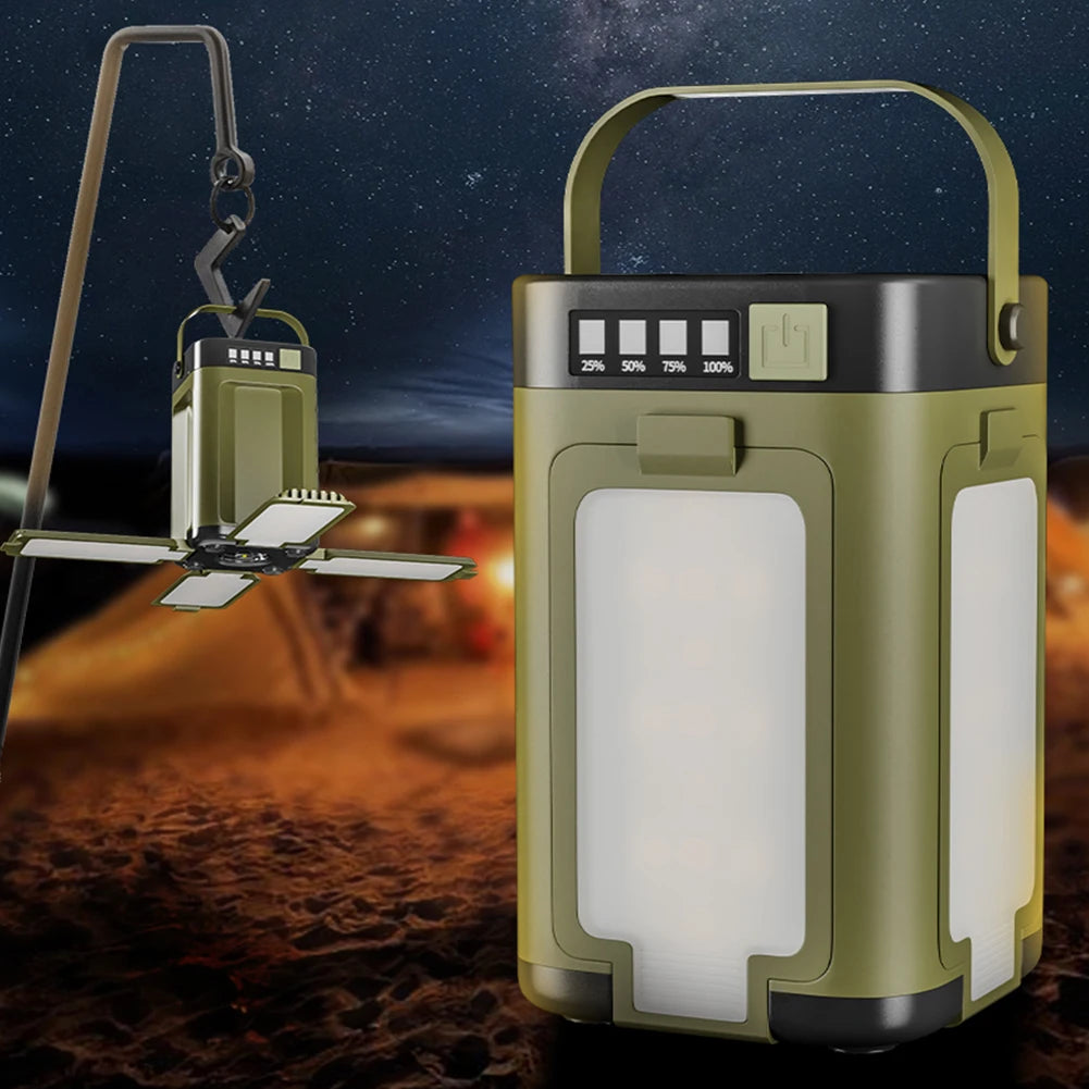 Foldable Camping Light Waterproof Rechargeable Lantern Solar LED Tent