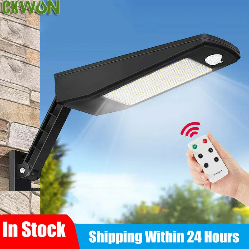Outdoor Solar Wall Light 48 LED Remote Control Waterproof 1000LM Zpaxo
