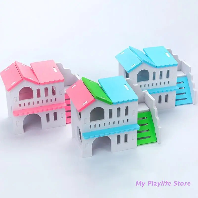 Hamster Wood House Hut Small Animal Rat Mouse Sleeping Nest Wooden Toy Habitats Decor Chinchilla Nest DIY Hideout Hut Zpaxo