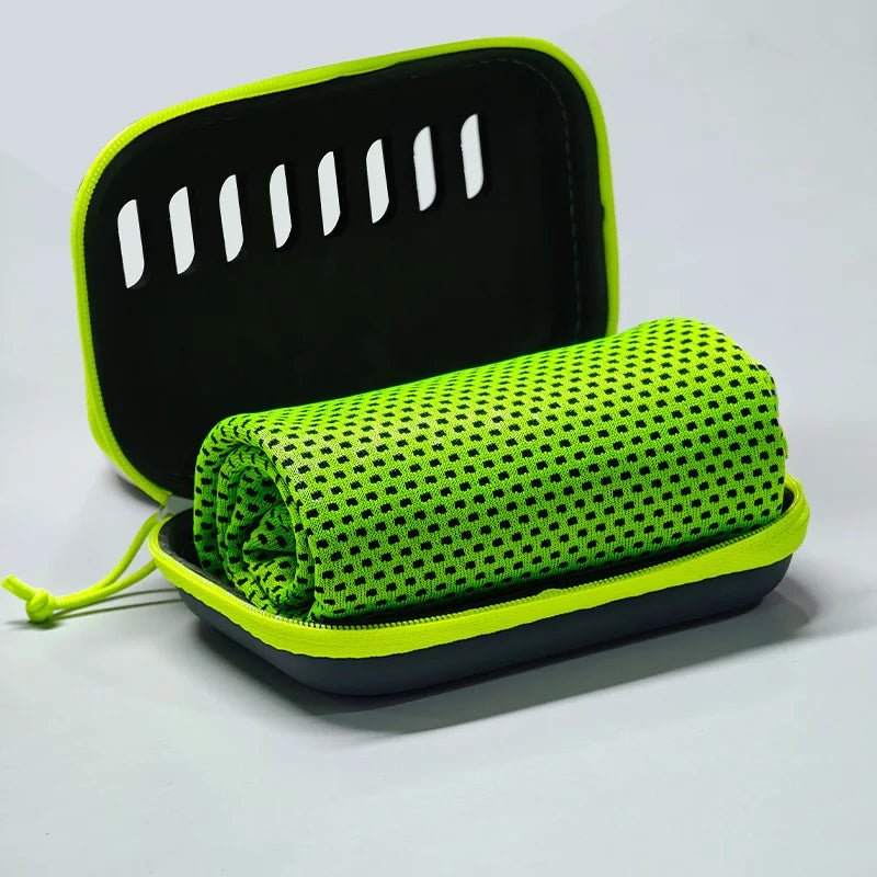 Sports Cooling Towel Case Portable Travel Ice Gym Quick Dry Towels Zpaxo Green