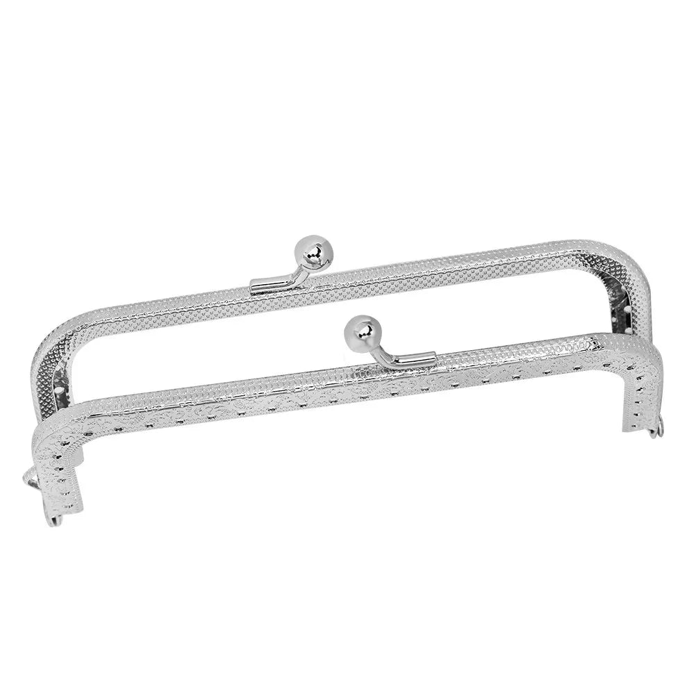 Silver Embossed Metal Coin Purse Frame Non-breaking Hole Adjustable
