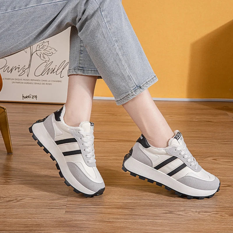 2023 Autumn Winter Fashion Women Sneaker Luxury Warm Soft Casual Zpaxo