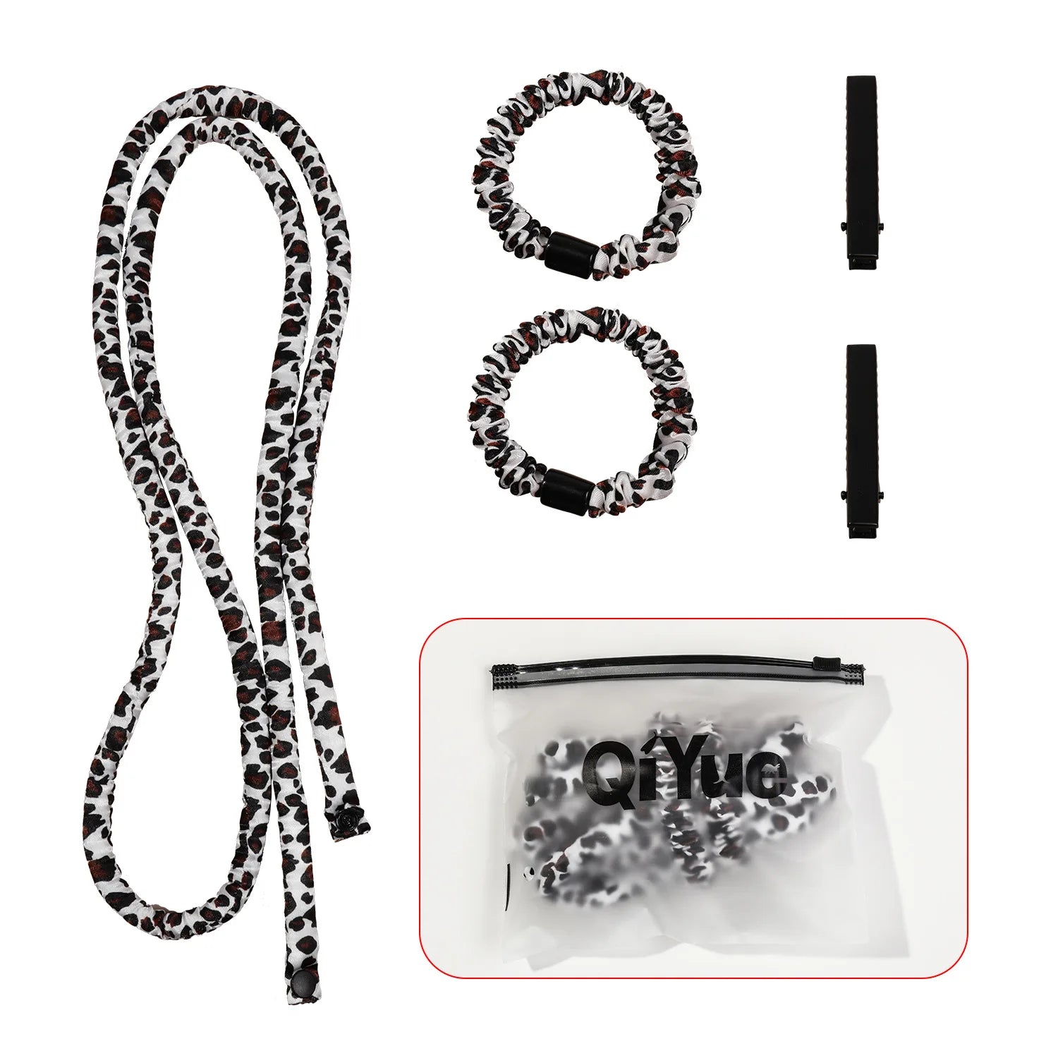 Heatless Curling Rod Headband No Heat Rollers Sleeping Overnight Soft Flexi Rods Multi-color Lazy Hair Curlers Hair Styling Tool Zpaxo White Leopard