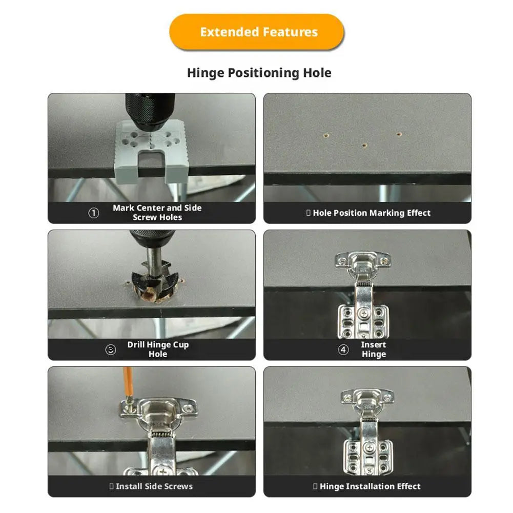 KITPIPI 35mm Door Hinge Jig | Magnetic Drill Guide for Cabinets Hinge Installation Jig Zpaxo