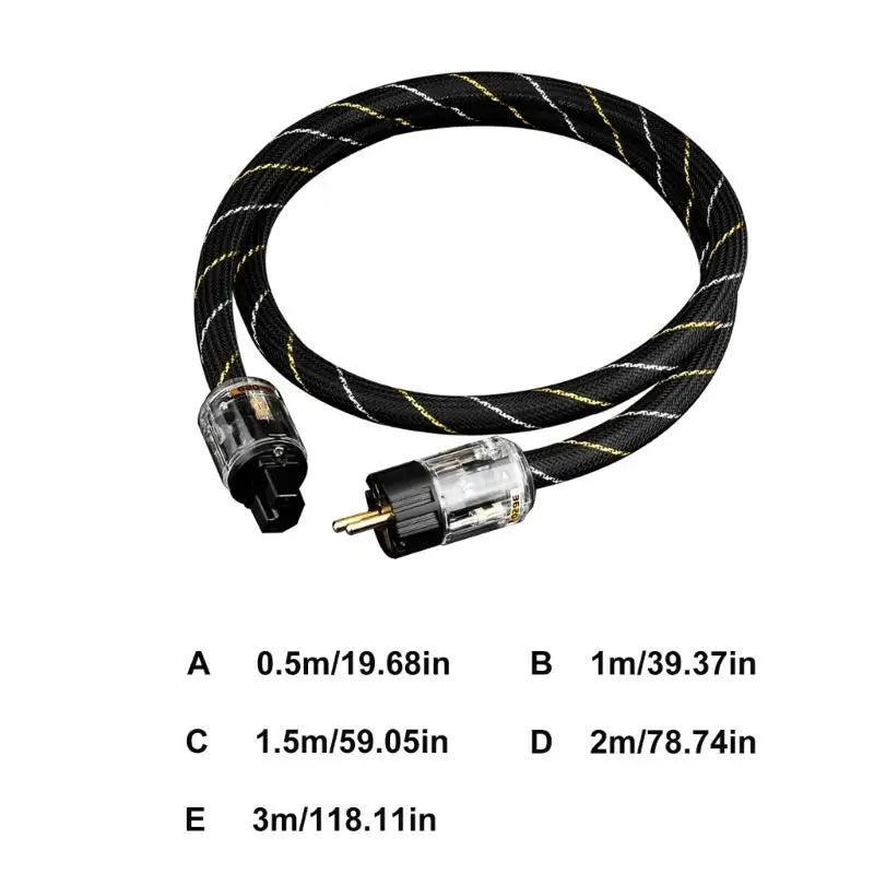 652F Enhances Conductivity Power Cord with Reinforced Cotton Plaited Sheath Easy to Carry Cable for Player & Amplifier Zpaxo