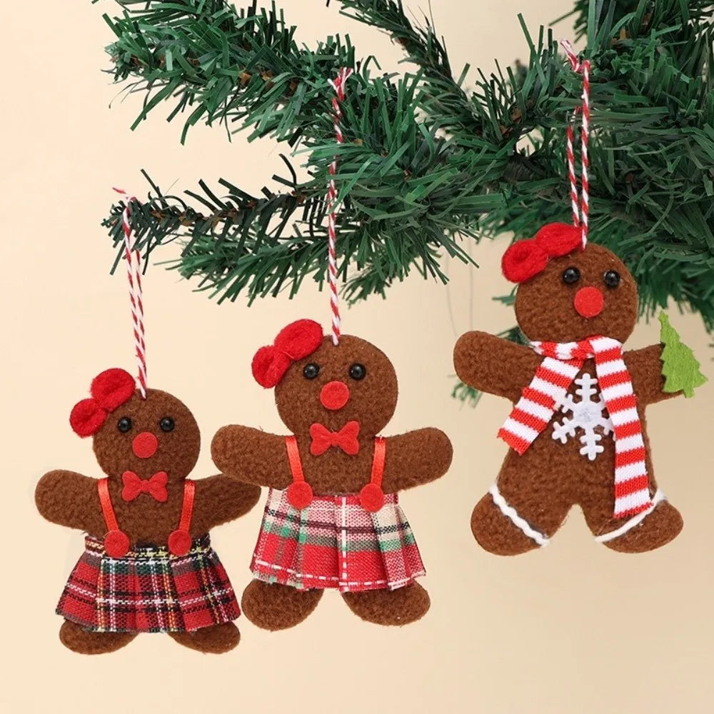 3-Pack Gingerbread Man Christmas Tree Ornaments | Xmas Pendants Christmas Ornament Set Zpaxo