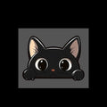Cartoon Black Car Window Decals Peek-a-boo PVC Funny Kitty Waterproof Zpaxo S-Style A