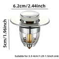 Durable Brass Core Push Sink Drain - Universal Fit, Anti-Backflow & Mosquito Protection Zpaxo silver