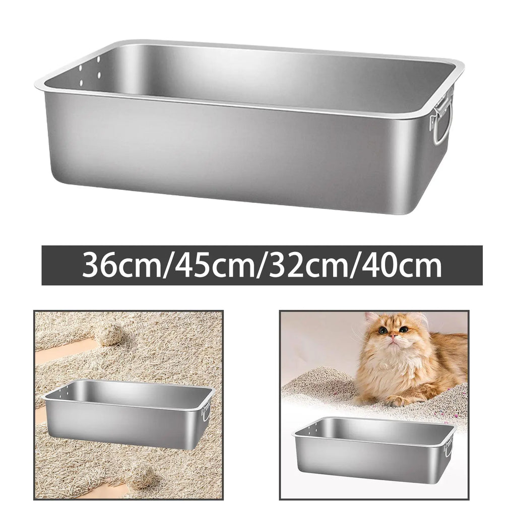 Open Pet Litter Box Cats Bedpan Non Stick Smooth Surface Indoor Zpaxo