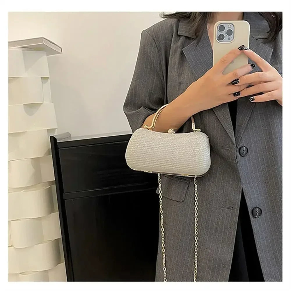 Women's Rhinestone Evening Clutch Bag – Chain Crossbody Handbag Evening Clutch Bag Zpaxo