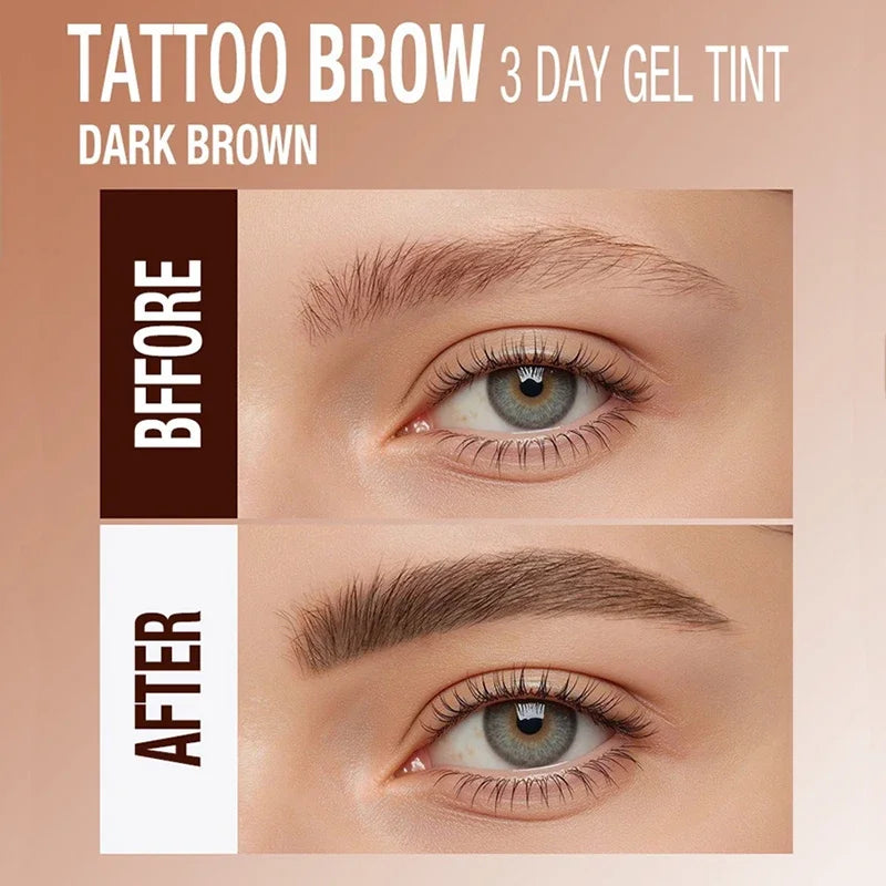 3 Colors Semi-permanent Tattoo Peel Off Eyebrow Dye Cream Waterproof