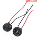 2-Pack 1156 1157 BAY15D Pre-Wired Bulb Socket Adapter Connector