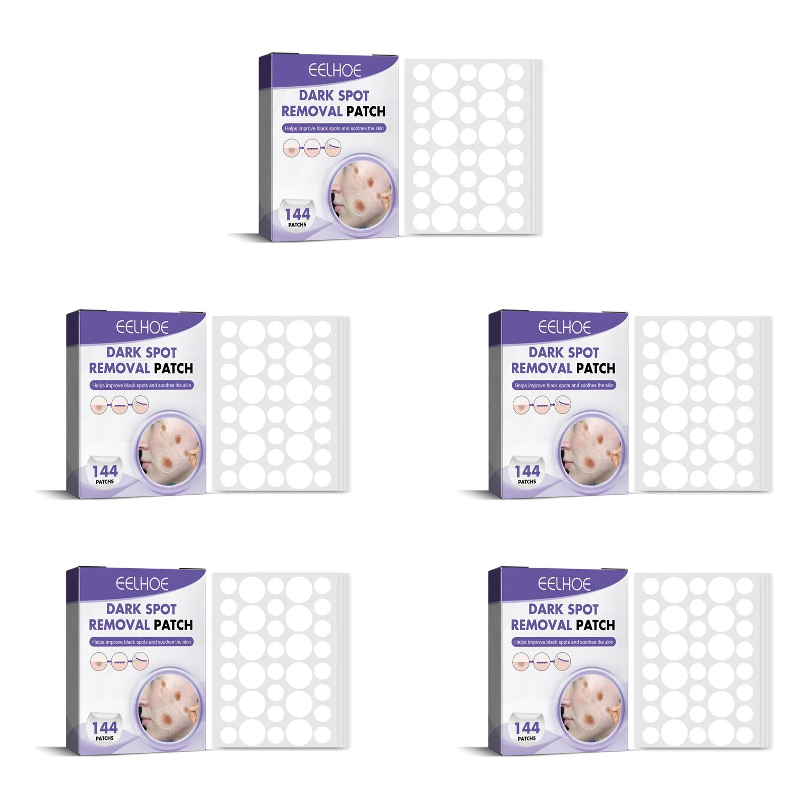 Eelhoe Dark Spot Correcting Patches – Fade Melasma & Freckles Dark Spot Patches Zpaxo 5 x 144pcs Boxed