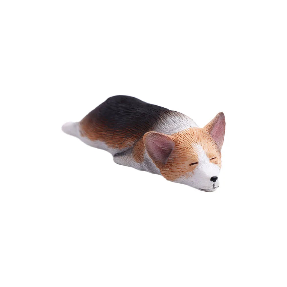 Auto Decoration Dog Doll Children's Resin Figures Mini Animal Car Zpaxo black 1
