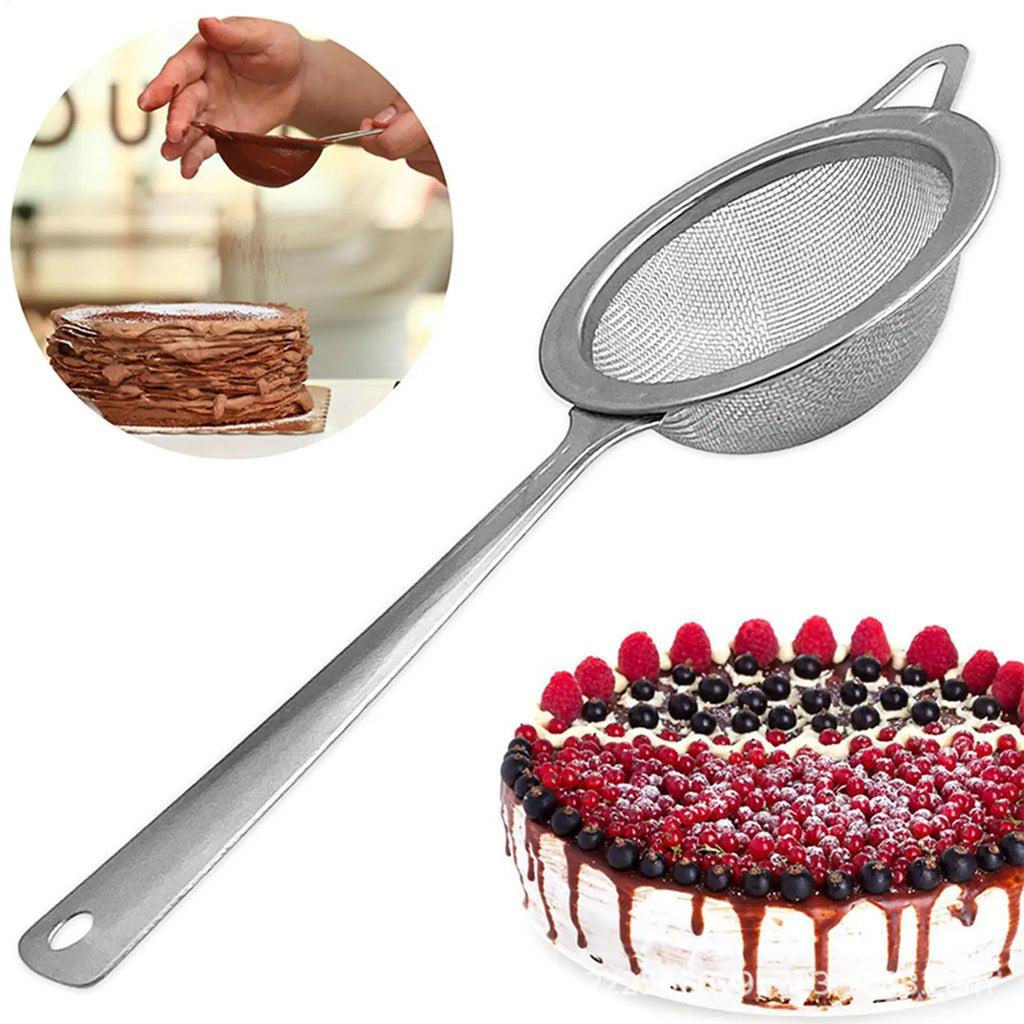 Baking Powder Sifter Stainless Steel Wire Fine Mesh Flour Colander