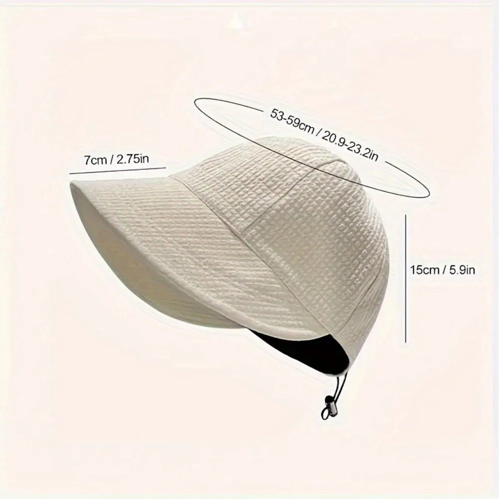 Women's Drawstring Waffle Pattern Baseball Cap Fashionable Sun