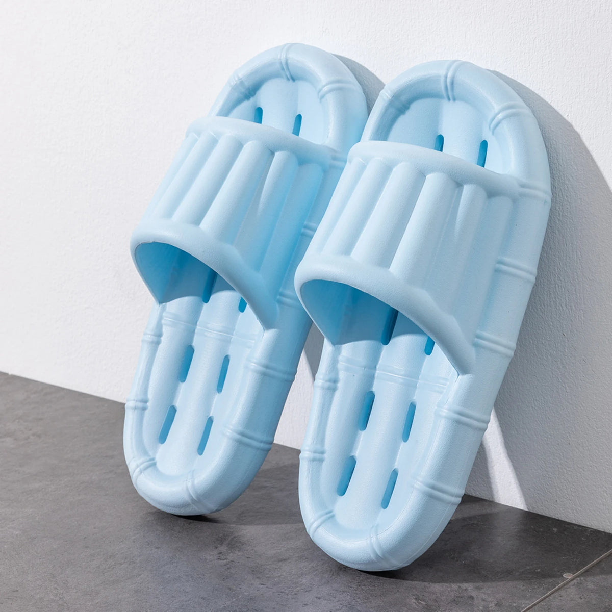Men's Non-slip Bathroom Slippers Quick Drying Water Draining Shower Zpaxo SKY BLUE 36-37