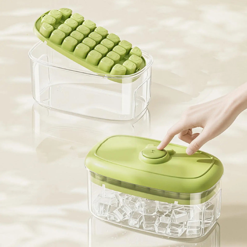 28 Grid Press Ice Cube Mold Leakproof Food Grade Tray Freezer