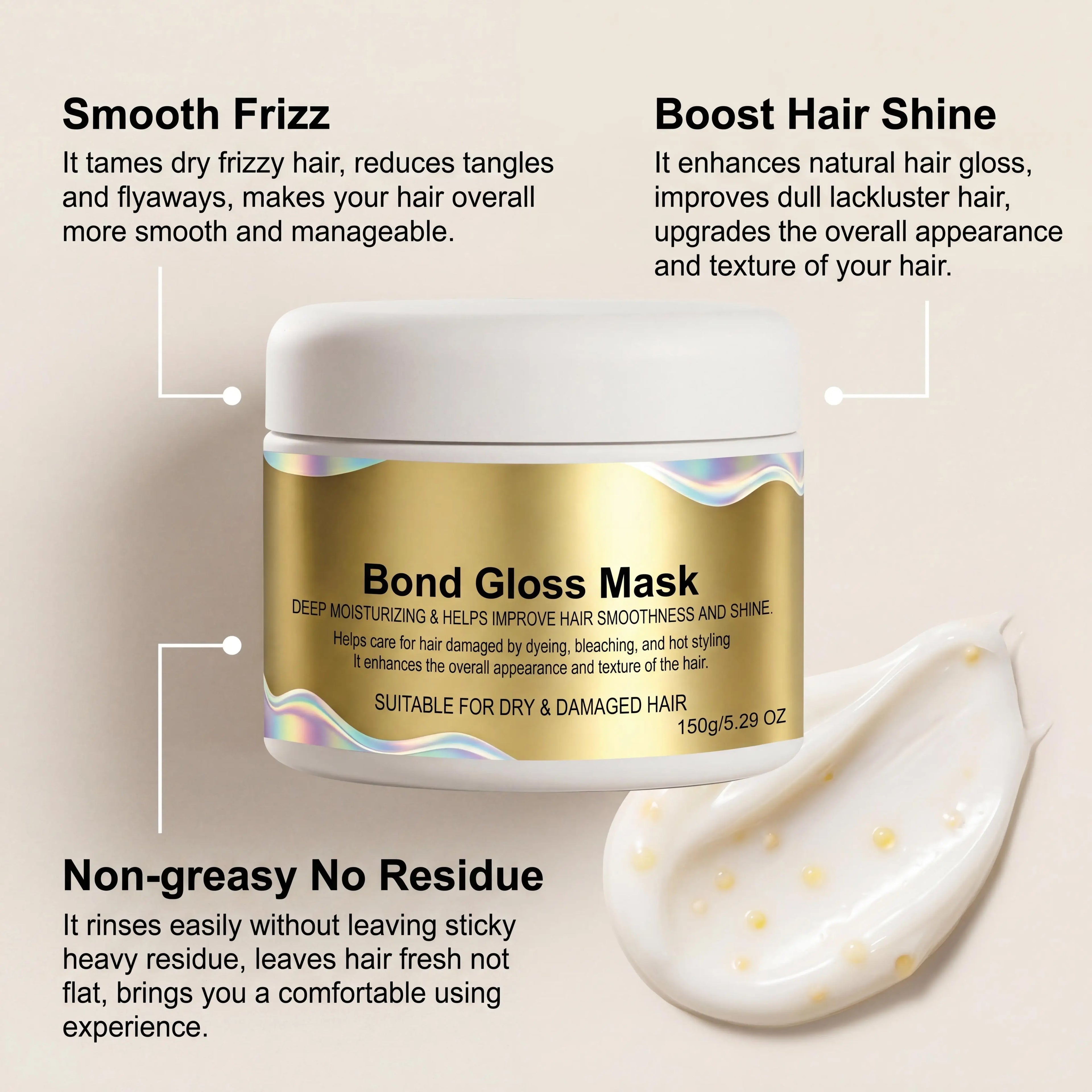 Bond Gloss Deep Conditioning Hair Mask – Keratin & Vitamin E Deep Conditioning Hair Mask Zpaxo