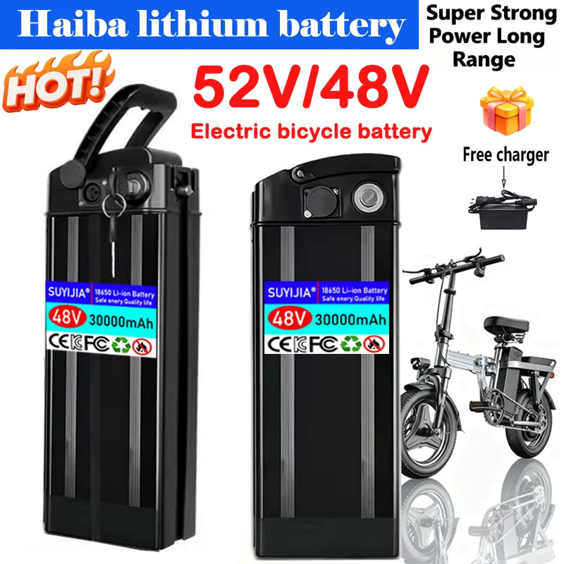 New 48V 52V Silverfish-Batterie Pour Vélo Électrique 30AH 20Ah 17Ah Batteries Haute Capacité Cellules 18650 Power 500-2000W Zpaxo