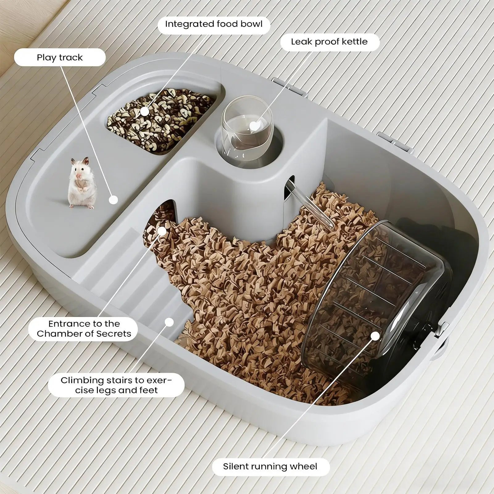 Hamster Cage Mouse Habitat Clear Acrylic Openable Portable Small