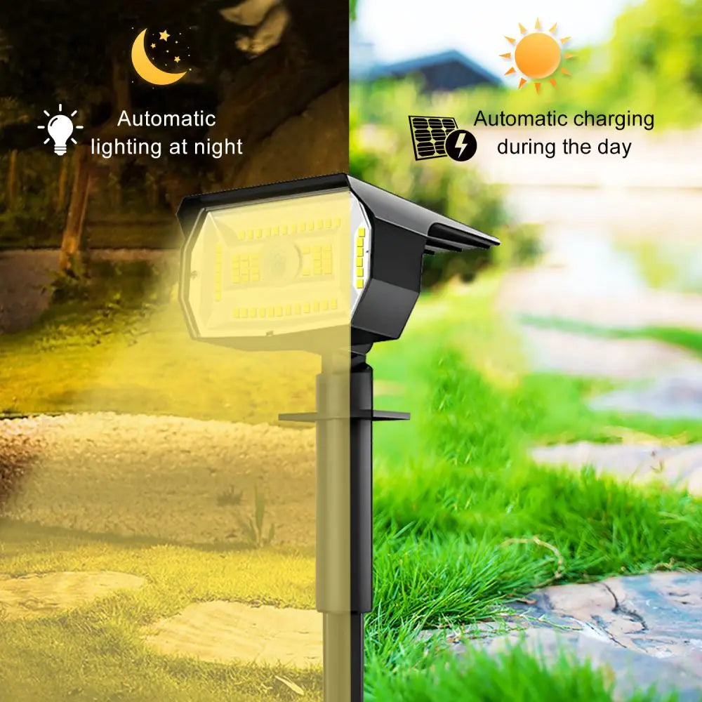 56 LED Solar Landscape Spotlights Outdoor Waterproof Motion Sensor 3 Mode Solar Wall Garden Powered Lights Yard Porch Pathway Zpaxo