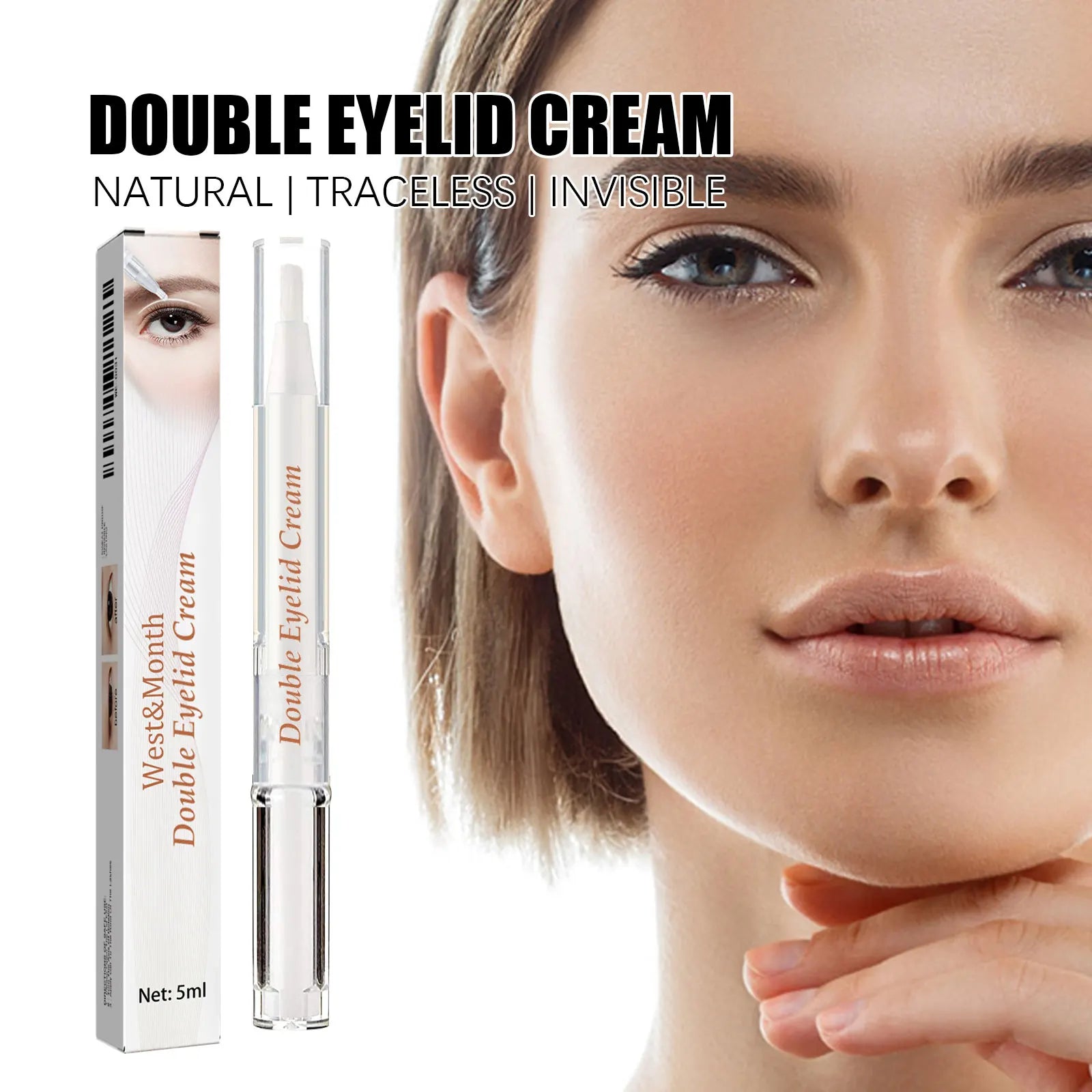 West&Month Double Eyelid Setting Cream Long-lasting Waterproof Beauty Cream Quick-drying Natural Invisible Cream Zpaxo