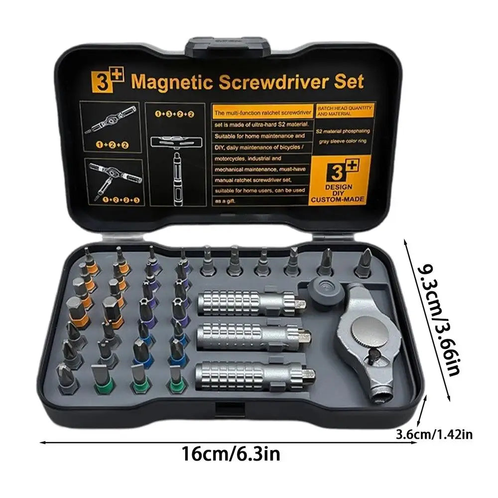 Magnetic Screwdriver Set 39-In-1 Portable Tool With Detachable Handle Computer Tools Repair Set For Electronics Computer Phone Zpaxo China Mainland Black